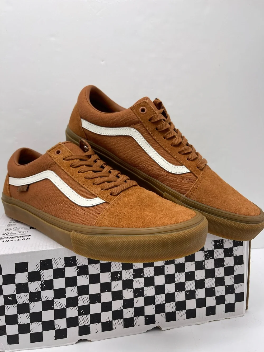 Vans Brown Suede & Canvas Low Top Sneakers with White Stripe